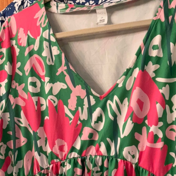 Lot of Three Pink Daisy Floral Knit Dresses - Picture 7 of 7